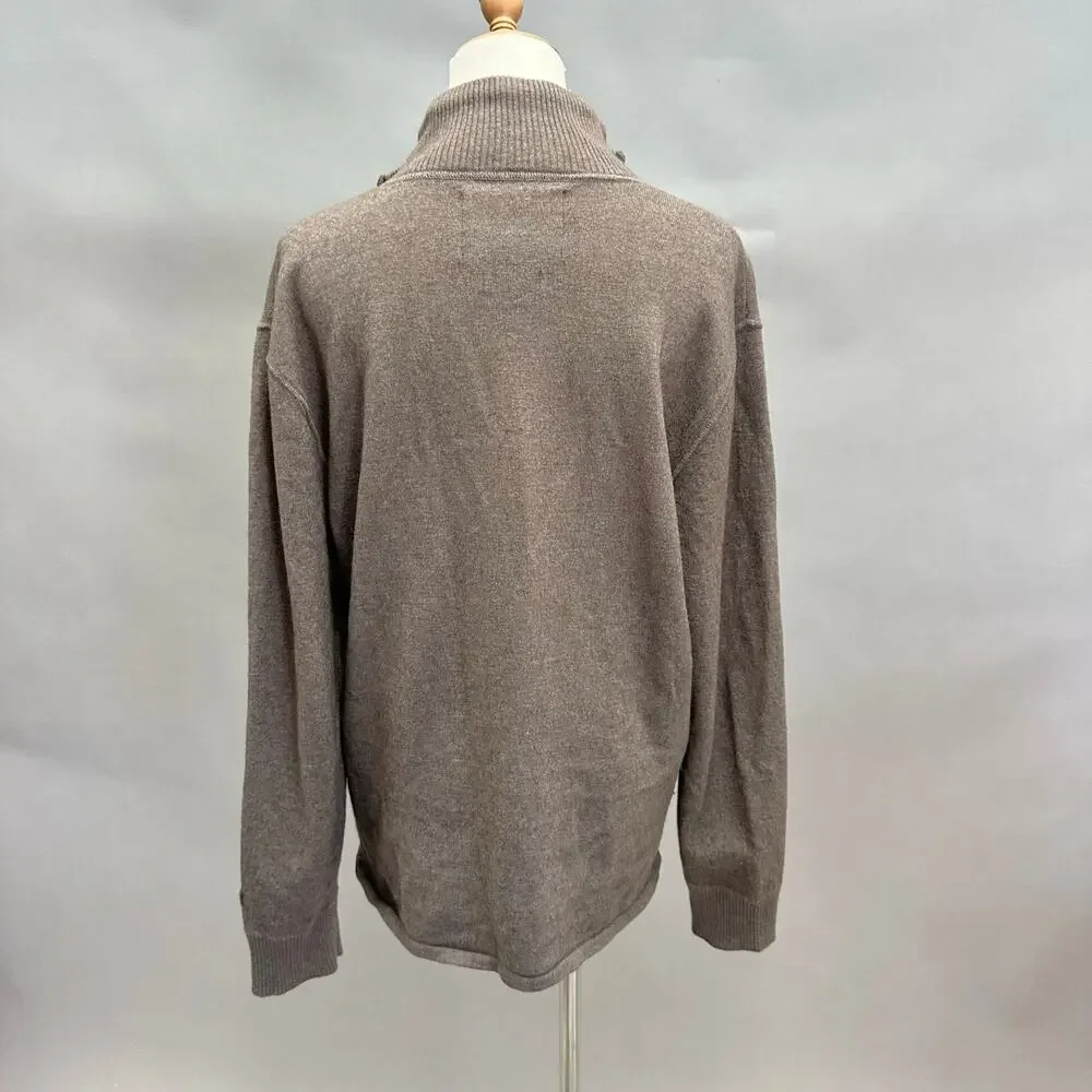 The North Face brown 1/4 zip wool blend‎ pullover sweater mens Size Large Unisex